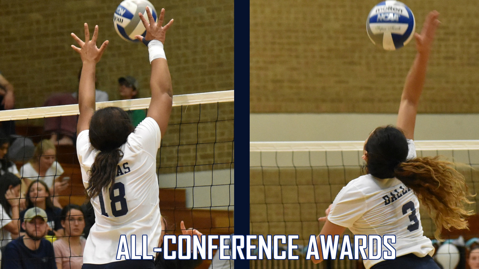 Whyte and Porras Standout for UD Volleyball on All-SCAC Second Team