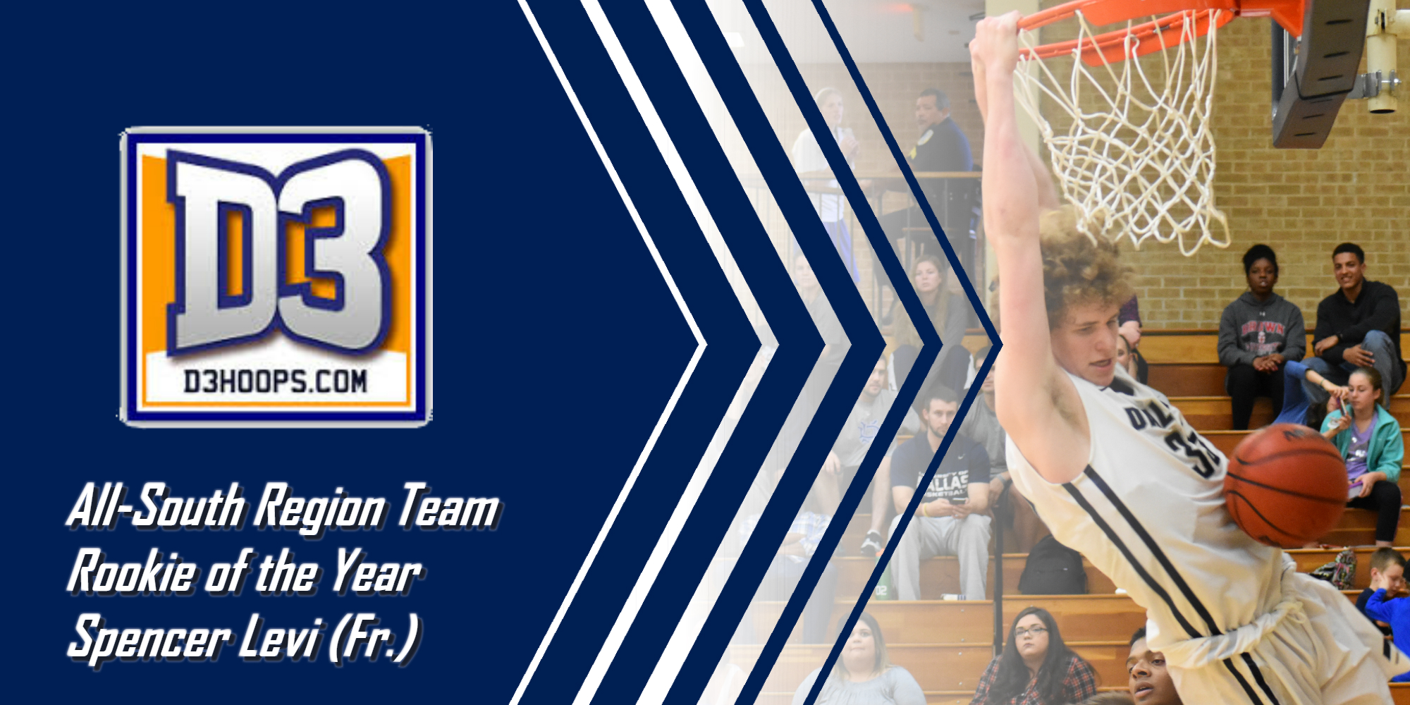 Levi continues to add to his postseason honors by being recognized on D3Hoops.com All-South Region Team.