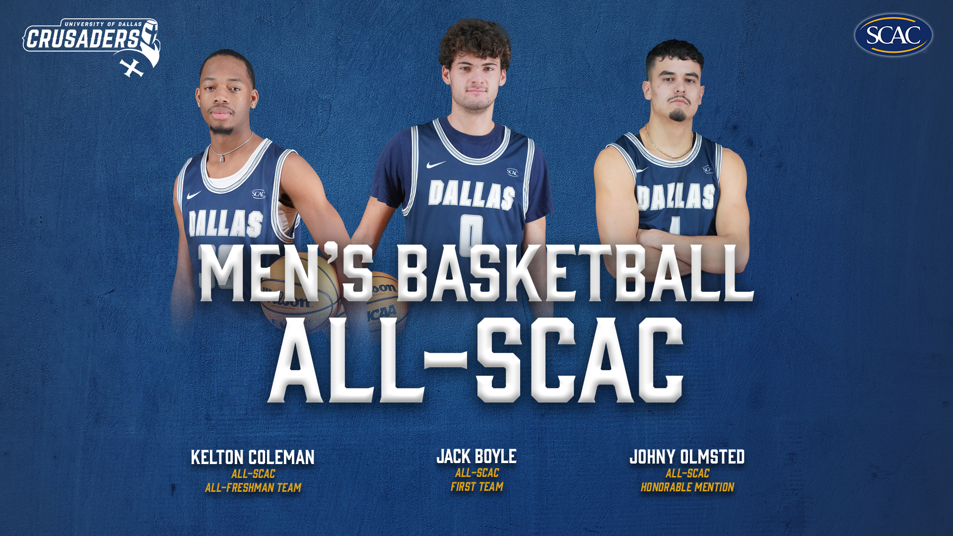 Three Crusaders Earn Men's Basketball All-SCAC Honors