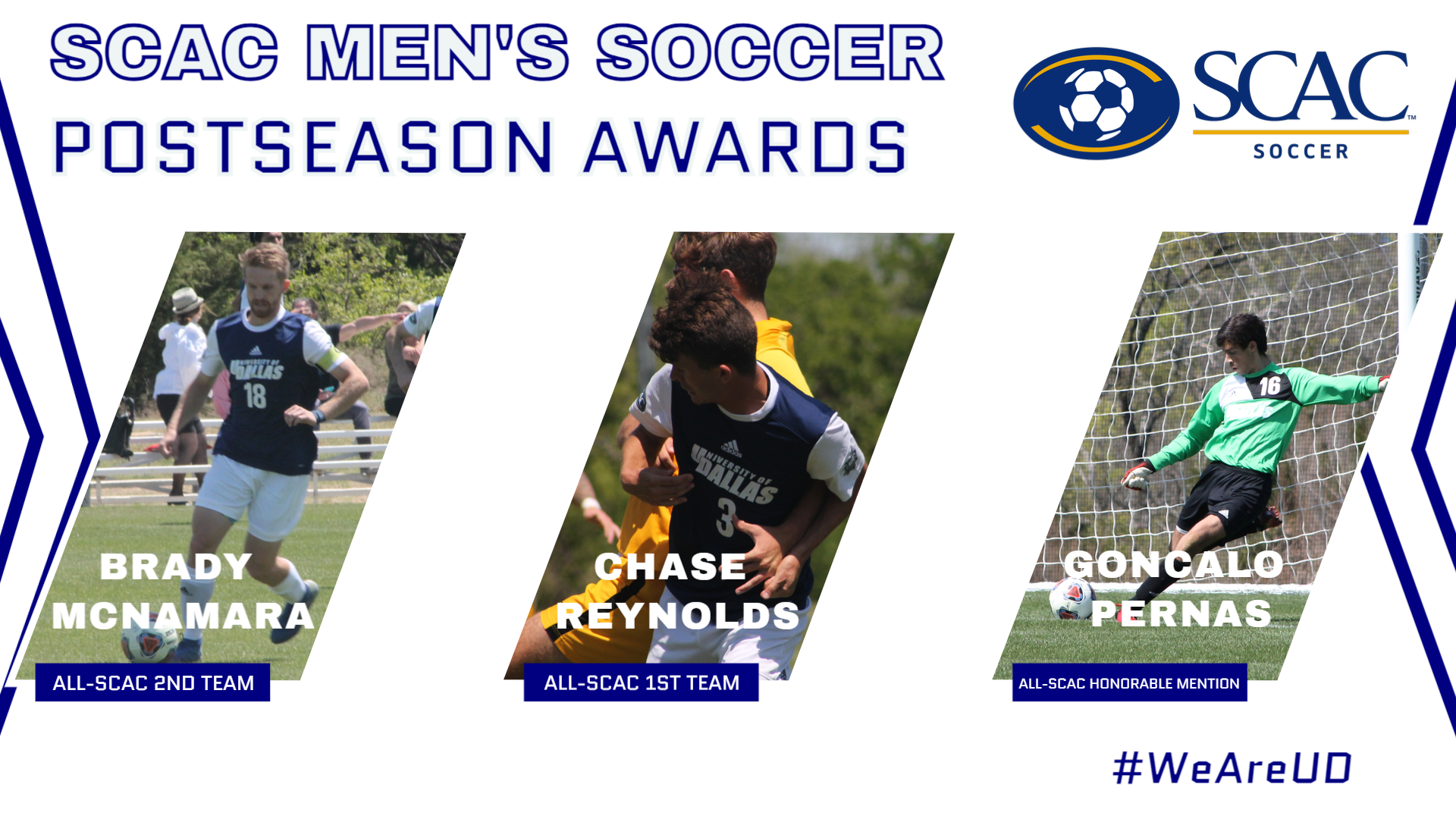 Reynolds Headlines Trio of UD Men's Soccer Players awarded SCAC All-Conference